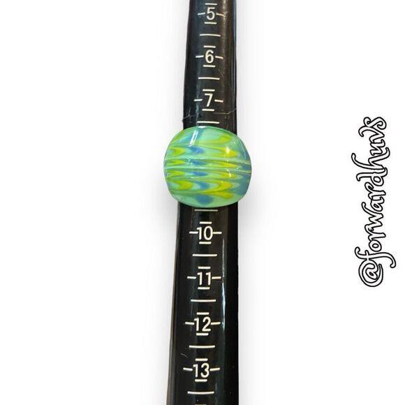 Hand-Blown Artisanal Glass Ring - Size 8.25 - Picture 4 of 11